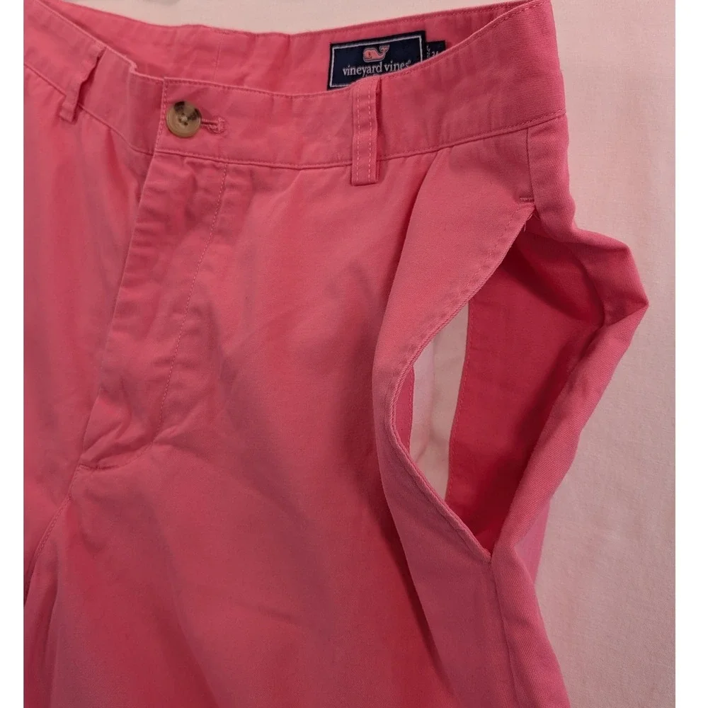 Vineyard Vines Chino Shorts Mens 34 Coral Pink Relaxed Fit Cotton‎